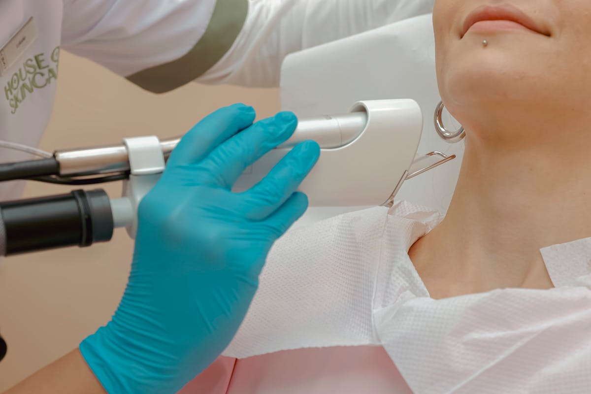 Professional facial treatment for sun damage reversal